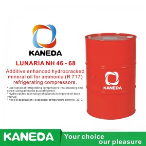 KANEDA LUNARIA NH 46 - 68 Adalékanyag-fokozott hidrokrakkolt ásványolaj ammónia (R 717) hűtőkompresszorokhoz.